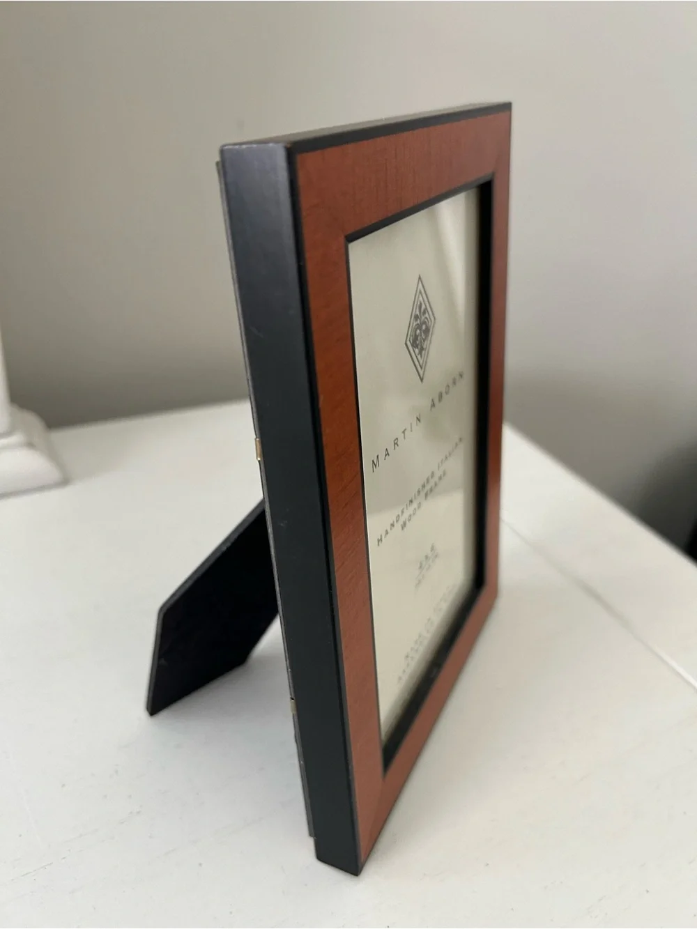 Martin Aborn Handfinished Crafted Italian Wood Photo Frame w/Black Trim 4 by 6